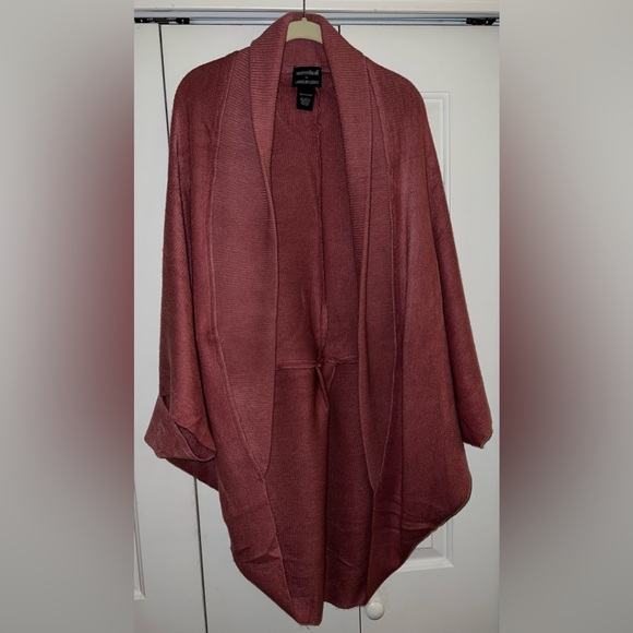 Layers by Lizden dusty rose pink Marvelush ribbed shawl collar shrug M/L - Picture 1 of 7